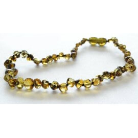 Amber Baby necklace Round beads rainbow colors