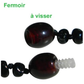 fermoir du Bracelet bébé en Ambre Cerise Noire