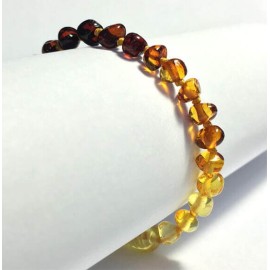 Amber Baby Bracelet with clasp round beads Multicolor