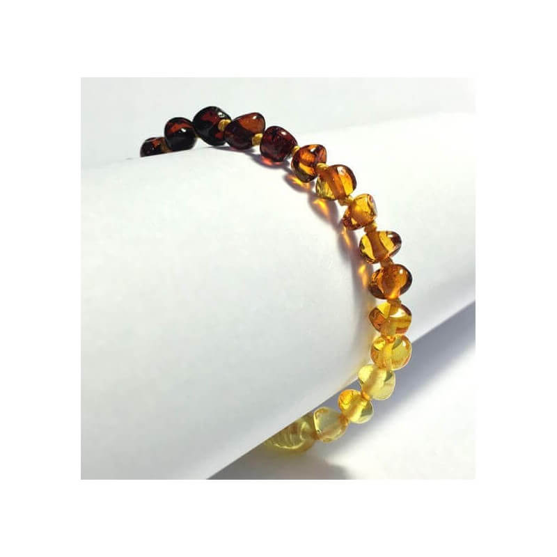 Amber Baby Bracelet with clasp round beads Multicolor