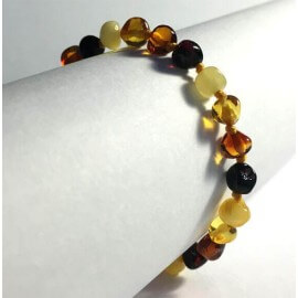 Amber Baby Bracelet with clasp round beads Multicolor