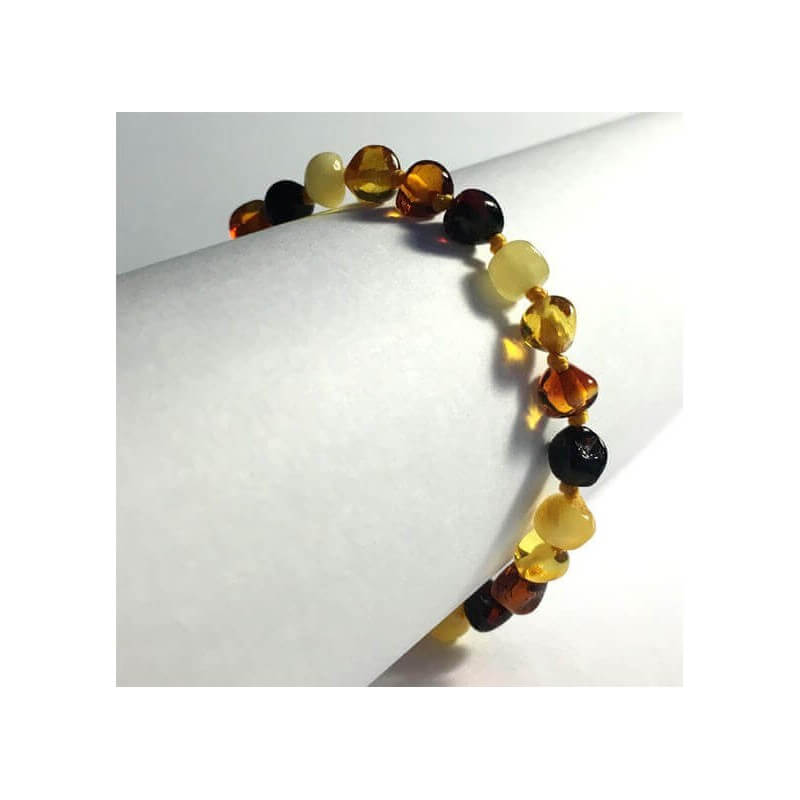 Amber Baby Bracelet with clasp round beads Multicolor