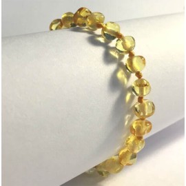 Amber Baby Bracelet with clasp round beads Honey