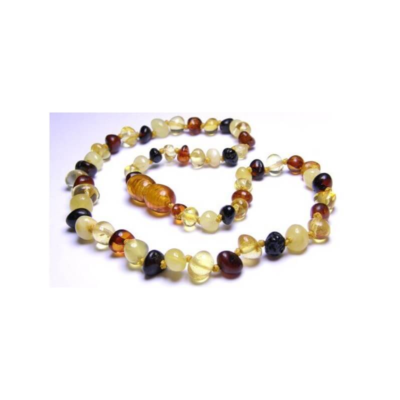 Amber Baby necklace Round beads Multicolor