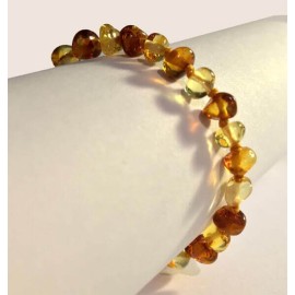 Amber Baby Bracelet with clasp round beads Multicolor