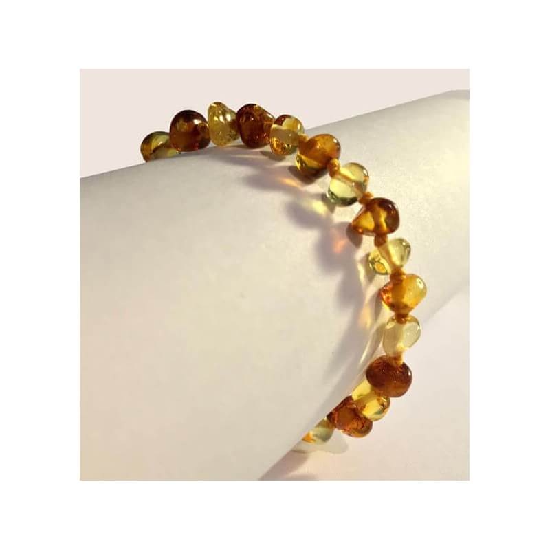 Amber Baby Bracelet with clasp round beads Multicolor