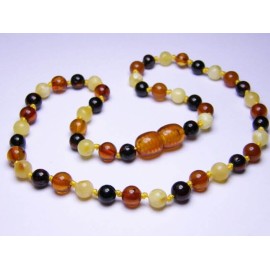 Amber Baby necklace Extra Round beads Muticolor