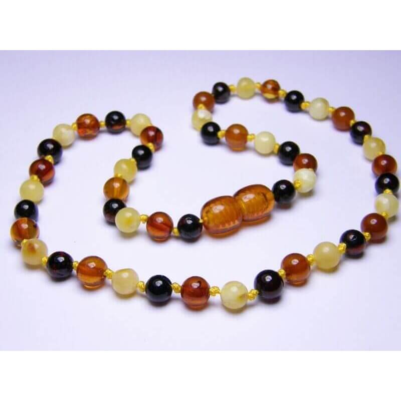 Amber Baby necklace Extra Round beads Muticolor