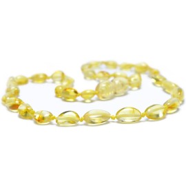 Amber Baby necklace Olive beads Honey
