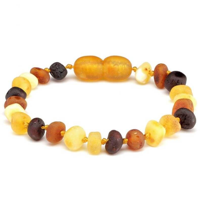 Baby Bracelet round beads Cognac