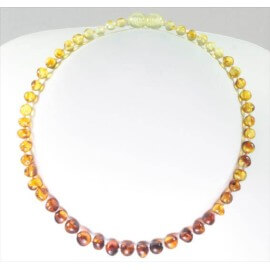 Amber Baby necklace Round beads rainbow colors