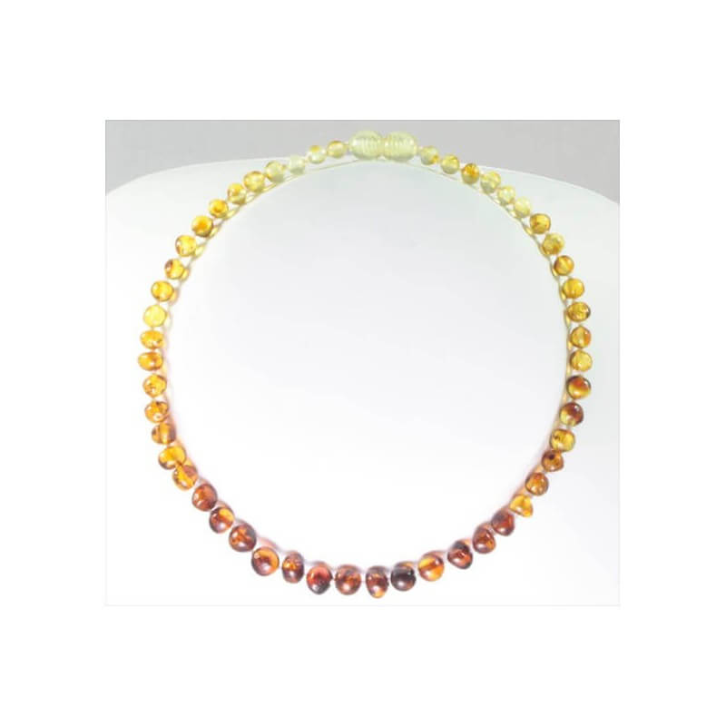 Amber Baby necklace Round beads rainbow colors