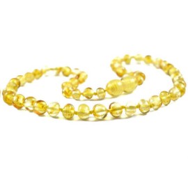 Lemon Amber Baby necklace Round beads Honey