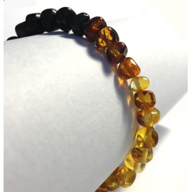 Amber Baby Bracelet with clasp round beads Multicolor