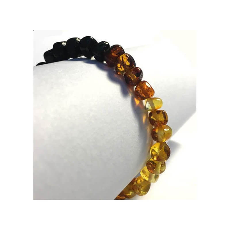 Amber Baby Bracelet with clasp round beads Multicolor