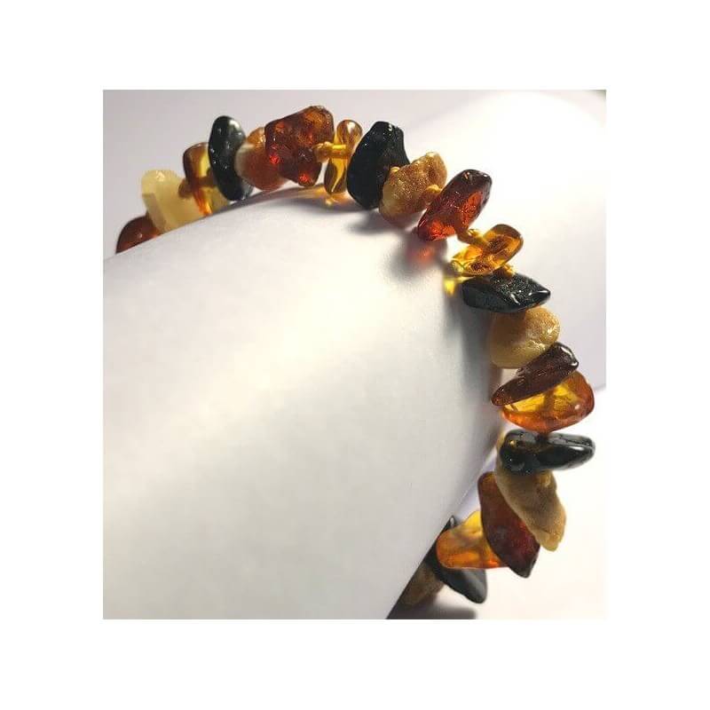 Bracelet bébé en Ambre Pépites Multiclores