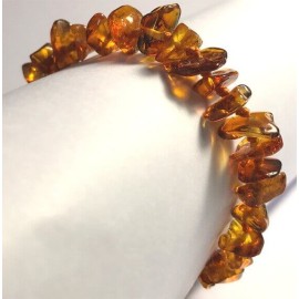 Amber Baby Bracelet chips beads Cognac