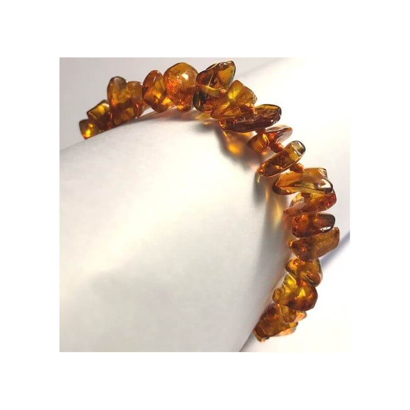 Amber Baby Bracelet chips beads Cognac