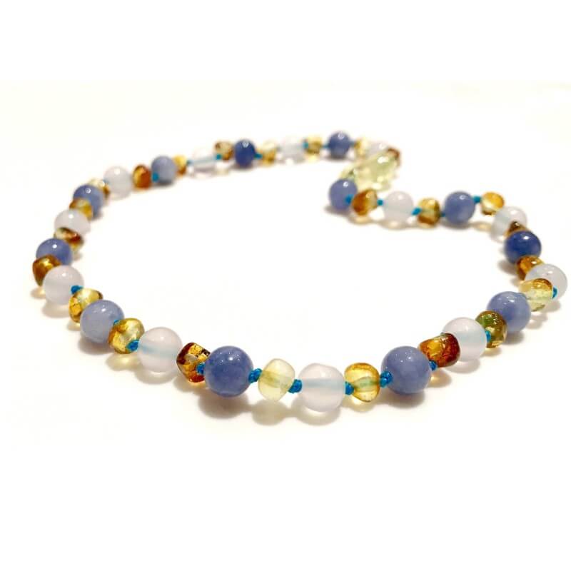 Lemon Amber Baby necklace Round beads Honey