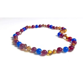 Lemon Amber Baby necklace Round beads Honey