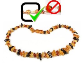 Amber Baby necklace Chips beads Multicolor