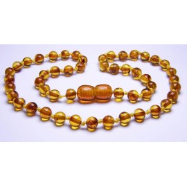 Baby necklace Extra Round beads Light Cognac