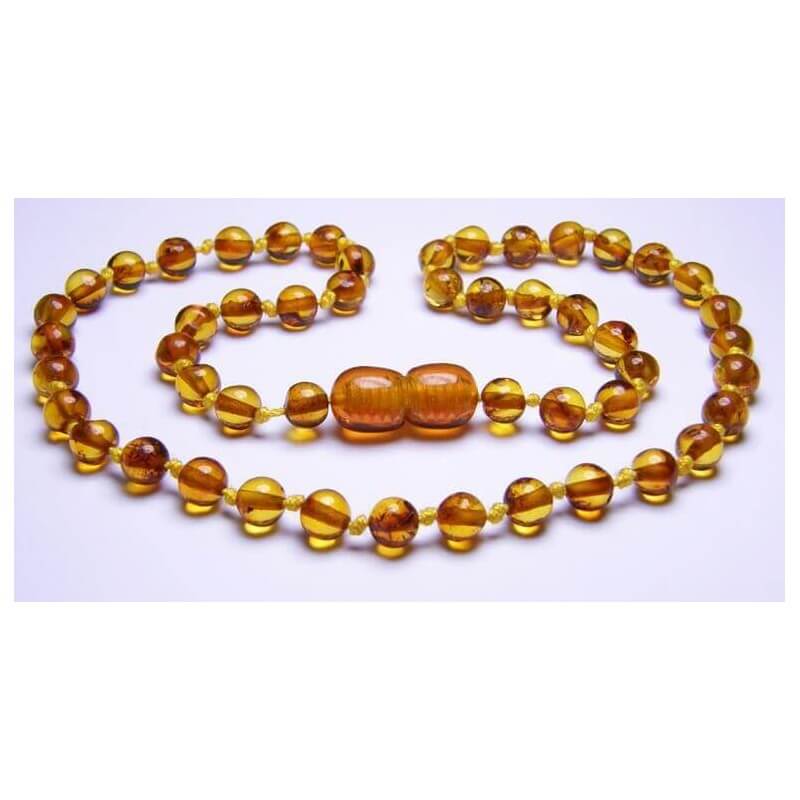 Baby necklace Extra Round beads Light Cognac