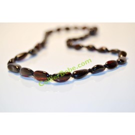 Amber Baby necklace Black Cherry olive beads