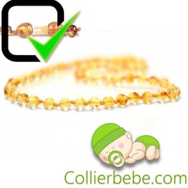 Amber Baby necklace Extra Round beads Honey