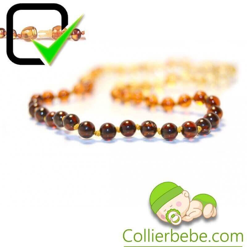 Rainbow Amber Baby necklace Extra Round beads