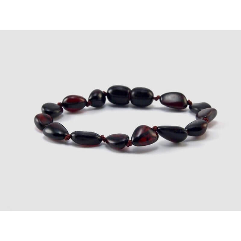 Bracelet d'Ambre pour bébé avec fermoir olivettes cerise noire