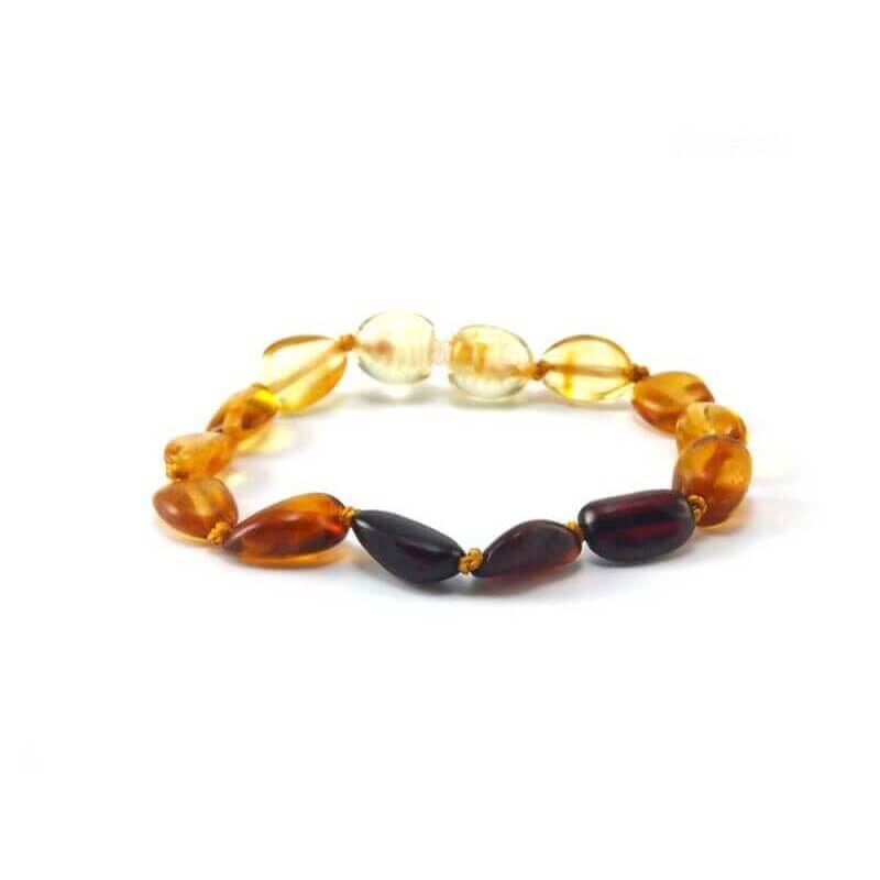 Amber Baby Bracelet Olive rainbow colors beads