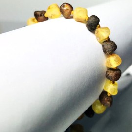 Baby Bracelet round beads Cognac