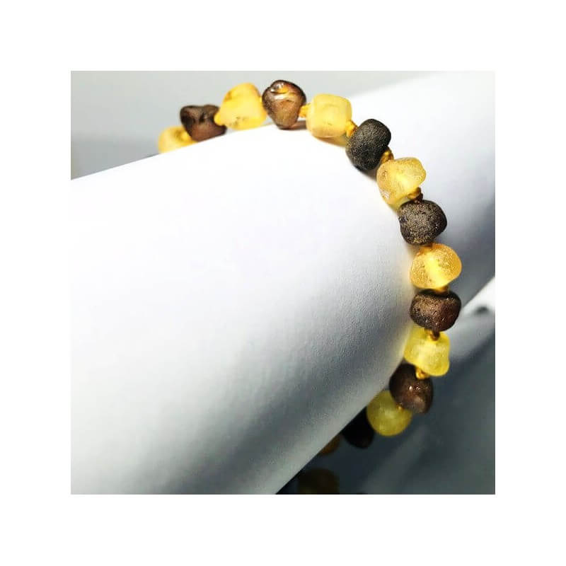 Baby Bracelet round beads Cognac