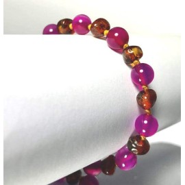 Bracelet Ambre et Agate bébé