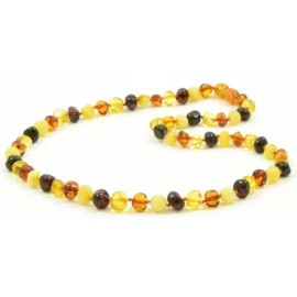 Woman Amber necklace mixed colours beads