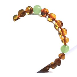 Bracelet en Ambre bébé Caramel et Aventurine 