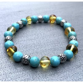 Amber and Turquoise woman bracelet