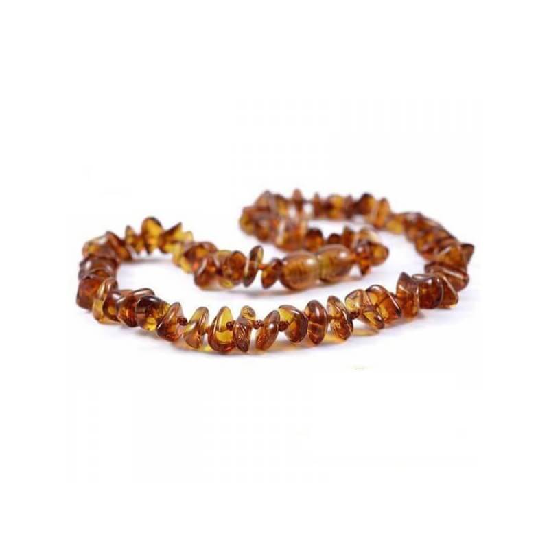 Amber Baby necklace chips beads Light Cognac