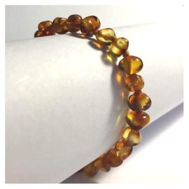 Collier Ambre pour bébé perles Rondes Caramel