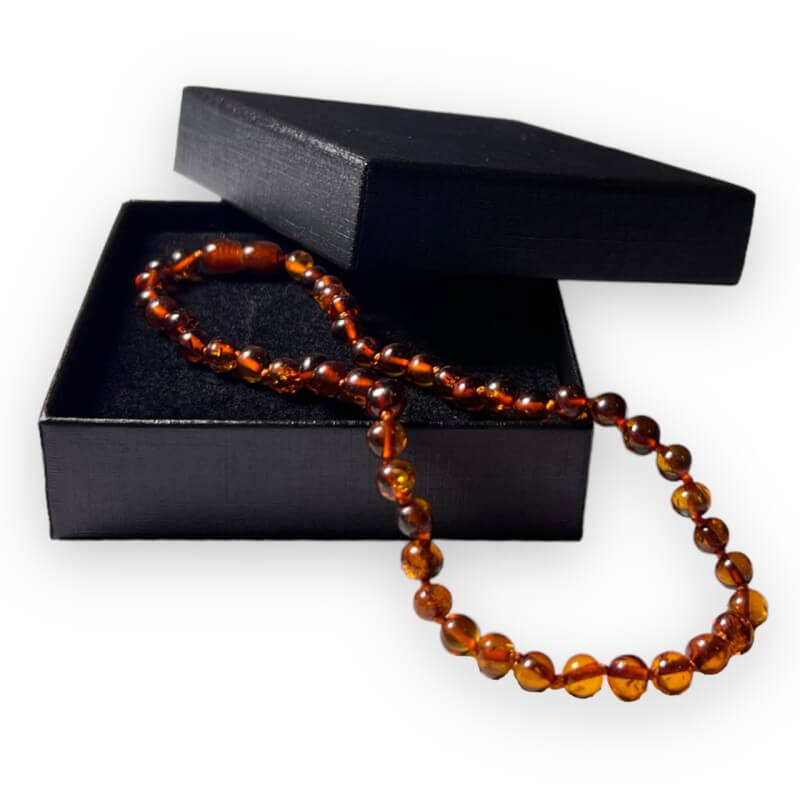 Woman Amber necklace Baroque Caramel beads