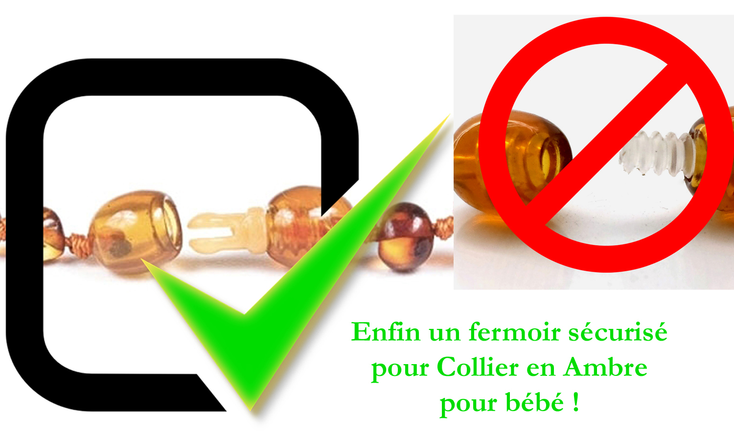 Fermoir recommandé collier Ambre bébé